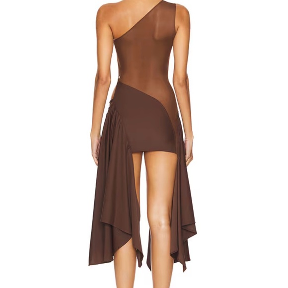 REVOLVE Chocolate Brown Mesh Dress - Picture 3 of 4